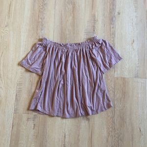Light Pink Off the Shoulder Top